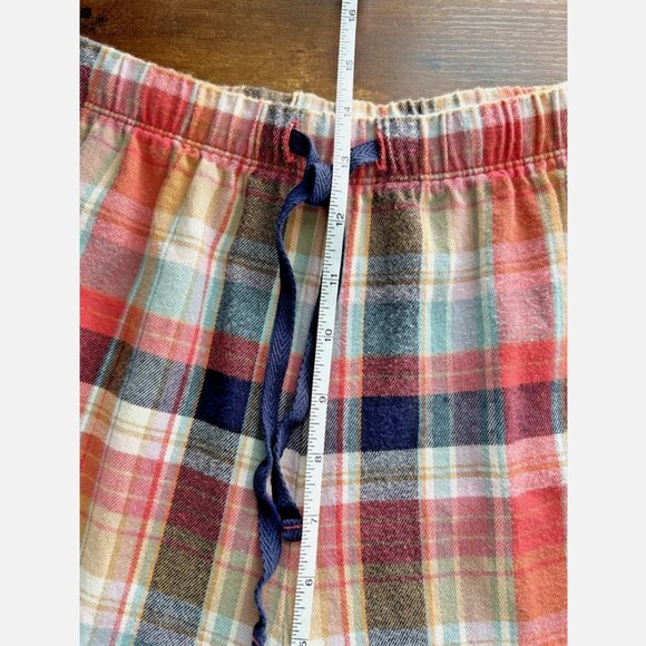 LL Bean Cotton Flannel Sleep Pants Pajama Bottoms in Deep Coral Plaid - Size 2X - Picture 5 of 8
